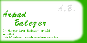 arpad balczer business card