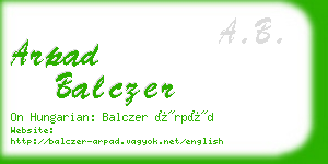 arpad balczer business card